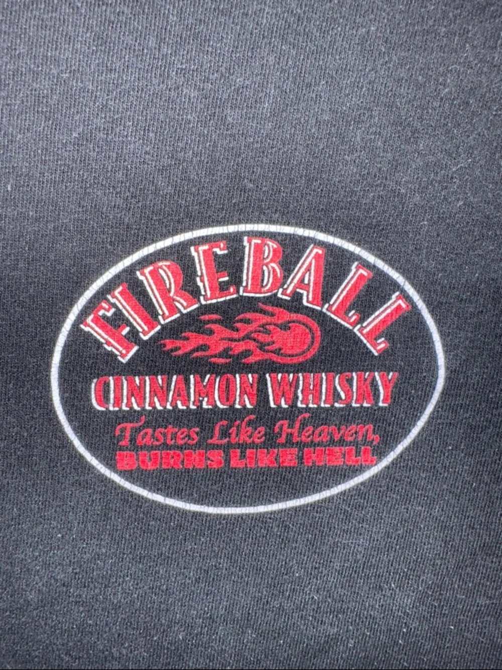 MAKE OFFER! Fireball Cinnamon Whisky Black Short-Sleeve Crewneck T-Shirt Tee LG - Picture 4 of 5